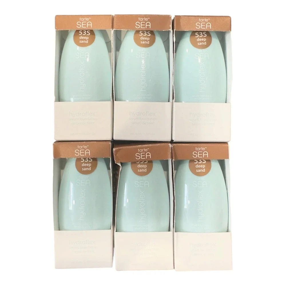 Lot of 6 MINI Tarte SEA Hydroflex Serum Foundation 53S Deep Sand 0.33oz New
